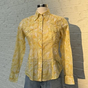 Vintage Banana Republic gelb Blumen Western Snap Shirt Damen M Hong Kong - Bild 1 von 16