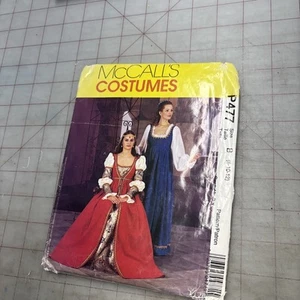 McCall's 477 Renaissance Costume Gown, Headcover, Hat Pattern Misses 12-16 Uncut - Picture 1 of 4