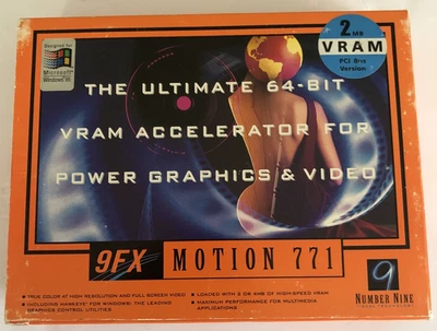 Number Nine 9FX Motion 771 NB9FX2-771-2P Graphics Card Original Box & Floppy - Image 1 of 4