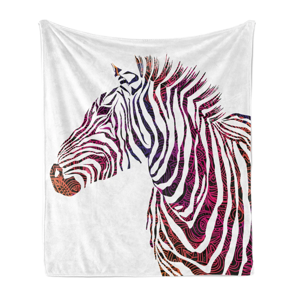 Tier Weich Flanell Fleece Decke Zier Zebra Profil - Bild 1 von 1