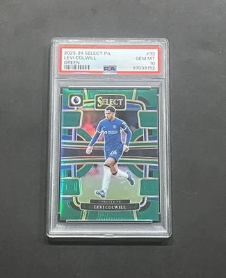 2023-24 Panini Select EPL #33 Levi Colwill Terrace Green Prizm /5 PSA 10 - Image 1 of 3