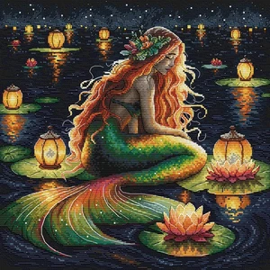 DIY Needlepoint Kit The Mermaid's Sanctuary Cross-Stitch Craft Set for Home - Picture 1 of 4