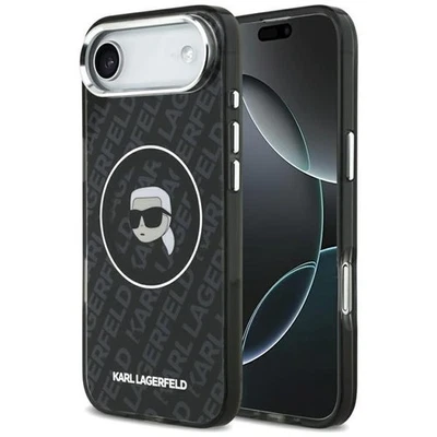 Custodia Karl Lagerfeld Magsafe IPHONE 17 Air Plastica Nero Trasparente Logo - Immagine 1 di 4
