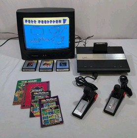 Atari 7800 Prosystem Console Game 2 Controller Power Supply Cables Games WORKING