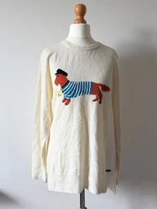 Quba Jersey Talla 10 Marinero Perro Crema Lana Cachemira Mezcla Suéter Manga Larga NUEVO - Imagen 1 de 1
