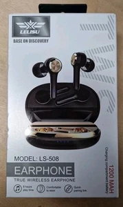 (66) Lelisu True Wireless Earphones, LS-508, White/Gold, New - Picture 1 of 4