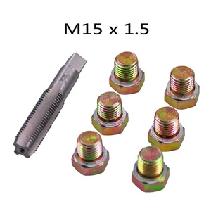7pc M15 x 1.5 Oil Pan Thread Repair Kit Set Sump Drain Plug Repair Tool Kit - Bild 1 von 6