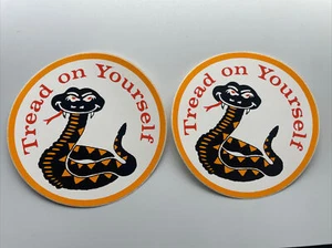 2 - Tread On Yourself Vintage DECALS / Stickers Hippie Rat Hot Rod 70s 60s - Picture 1 of 2