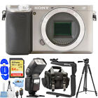 Sony Alpha a6400 Mirrorless Digital Camera (Body Only Silver) 10PC Accessory Kit