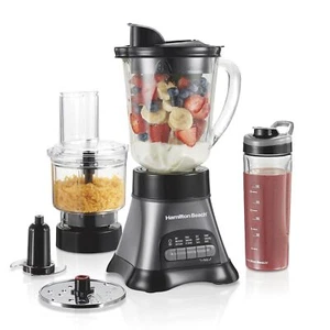 	Hamilton Beach Blender and Food Processor Combo – 40oz Glass Jar Portable	 - Picture 1 of 8