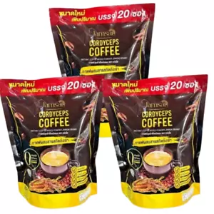 Jamsai Cordyceps Café Mezcla Instantánea Bebida Polvo Sin Azúcar 20 Bolsitas x 3 - Imagen 1 de 5