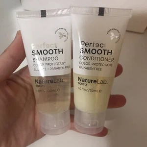 Nature Lab Tokyo Perfect Smooth Shampoo & Conditioner Lot Set Travel Size 1oz - Picture 1 of 3
