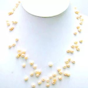 6-7mm Natural FW Pink Pearl Necklace for Women 8 Strands Starriness Necklace 18" - Picture 1 of 3