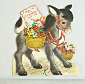EIN VALENTIN FÜR OPA MIT LIEBE ~ VINTAGE VALENTINSTAG PUNZE KARTE - Bild 1 von 7