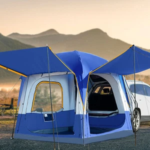 NAIZEA SUV Tent for Camping, 6-Person Car Tent 8.2'*8.2'*87in(H) With 2 Porchs - Picture 1 of 15