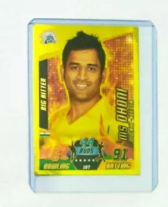 INDIEN IPL TOPPS 2014 CRICKET ATTAX MS DHONI STROKE MAKER GOLD CARD BIG HITTER - Bild 1 von 3