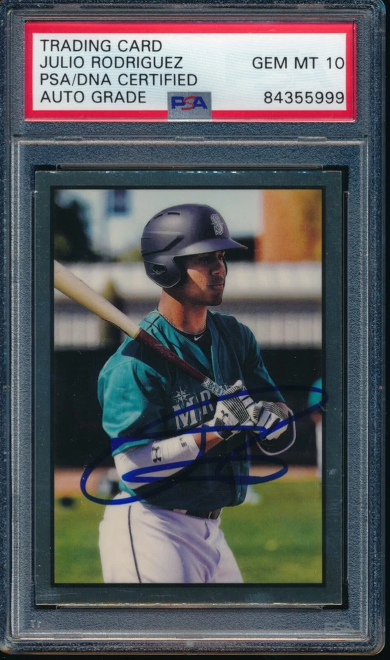 PSA 10 AUTO GRADE JULIO RODRIGUEZ 2019 Bowman Heritage Chrome Rookie RC GEM MINT - Image 1 of 1