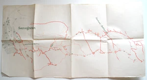 Landkarte Stellungskarte Meldekarte Tedesco Grabenkarte Wk 1 Samogneux Um 1917 - Picture 1 of 4