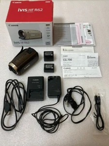 Canon iVIS HF R62 HD Camcorder Brown 2 Batteries Charger Cables Used Tested - Picture 1 of 10