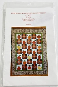Pumpkin Patch Flannel Couch Throw 61"x79"pattern By Elaine Hutchison Unquilted - Picture 1 of 3