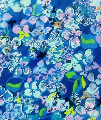 ~Tela Lilly Pulitzer Algodón Terry Tejido - Gruta Azul Twilight Tropics # 76 Foto 1 de 2