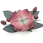 Magnolia Flower Metal Wall Fence Table Art Burgundy Flower Home Or Outdoor Decor