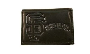 MLB San Francisco Giants Emboss Genuine Black Leather Wallet Bill Tri-Fold XMAS - Picture 1 of 6