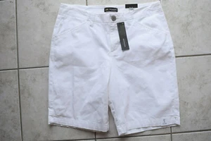 New Lee Womens Midrise Regular Fit Chino Bermuda Walkin Short 16 White Inseam 9" - Picture 1 of 4