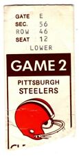 1984 CLEVELAND BROWNS vs PITTSBURGH STEELERS ticket stub 9/23/84