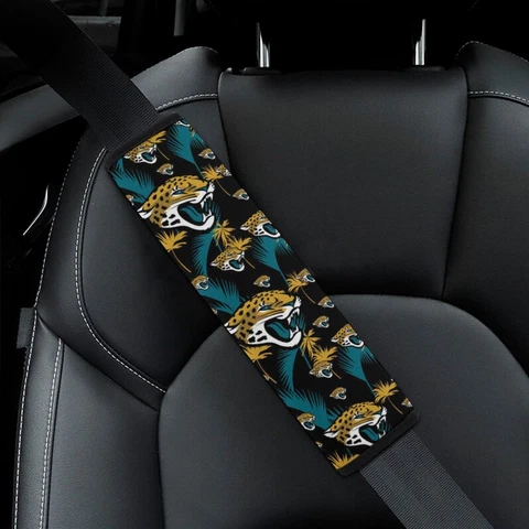 2pcs Jacksonville Jaguars Car Seat Belt Pad Hawaii Print The Shoulder Pad Cover Cover