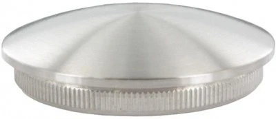 EDELSTAHLONLINE24 Endkappe leicht gewölbt (dünn), massiv, für Rohr ø 33,7 x 2,6mm, zum Einschlagen