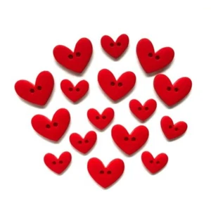 Romance Hearts 4326 - Botones del Día de San Valentín en abundancia - chatarra de costura artesanal - Imagen 1 de 2