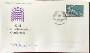 GB QEII 1975 Signed Parliamentary Conference POFDC Bureau SHS Pencil Address - Picture 1 of 5