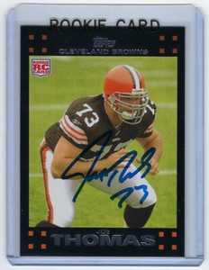 2007 BROWNS Joe Thomas signed ROOKIE card Topps #392 AUTO RC Autographed