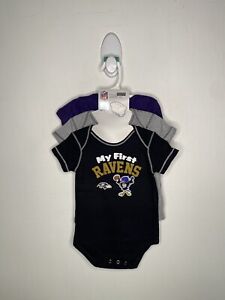 Outer Limits NFL My 1st Baltimore Ravens 3 Pc Creeper One Piece Set Baby Sizes