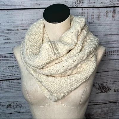 Bufanda Túnel Aran Crafts Tejido con Cable Lana Merino Snood Blanca Foto 1 de 4