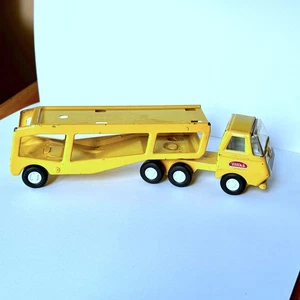 Tonka Car Carrier Truck 10" Vintage 1970s Yellow Hauler Trailer Transporter - Picture 1 of 7