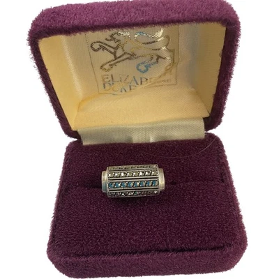 Juego de pavé de anillo de plata 800 Elizabeth Duke con piedras de plata talla O Foto 1 de 4