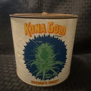 1977 Hawaiian Kona Gold Stash Can Tin Authentic RARE MARIJUANA Cannabis - Picture 1 of 10