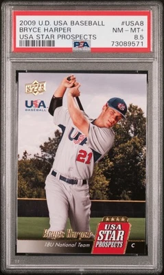 Bryce Harper Rookie 2009 Upper Deck USA Star Prospects #USA8 PSA 8.5 - Phillies - Image 1 of 2