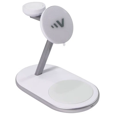 Ventev Qi2 Wireless 3-1 Desk Mount - White/Silver (Q2SSTAND3-266626) - Image 1 of 4