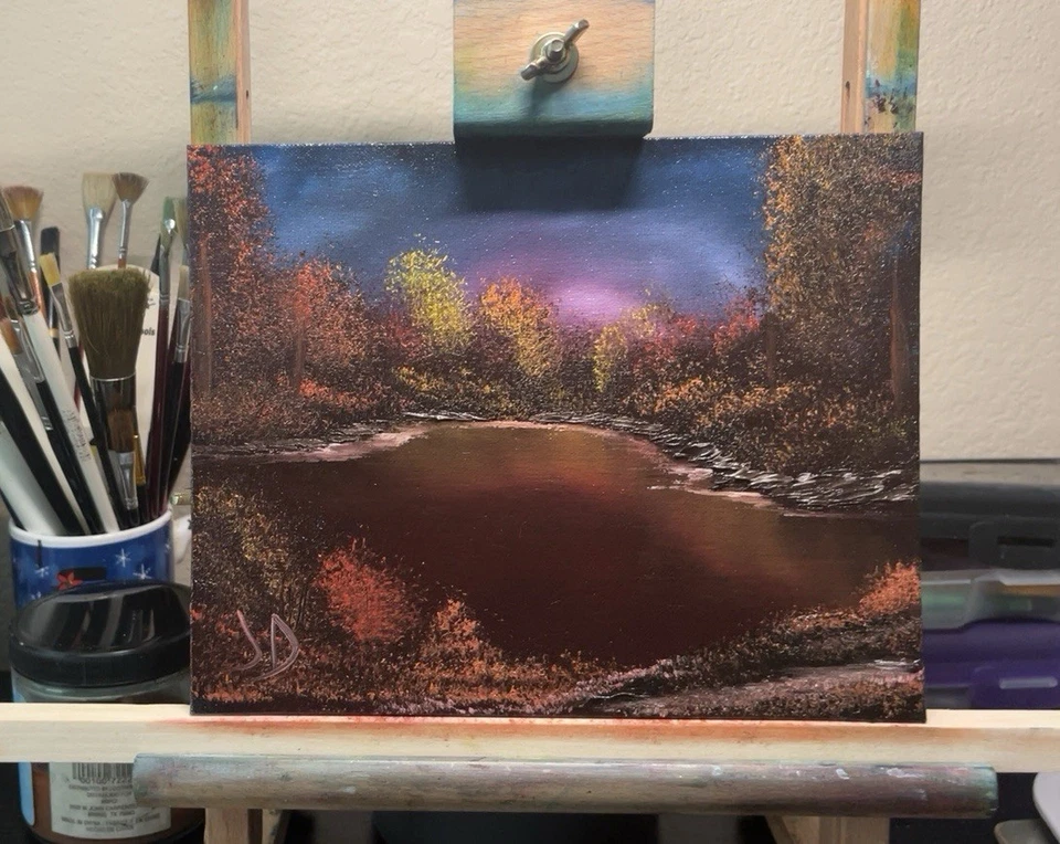 Bob Ross Inspired 8x10 Inch Oil Painting - Image 1 of 1