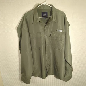 Spicy Tuna 3XL Green Fishing Shirt Vented Mesh Outdoor Safari Hiking Pockets - Picture 1 of 4