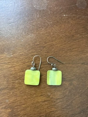 Silpada W1134 серебро 925 зеленый перламутр квадратные серьги, пирит бусины - Изображение 1 из 4