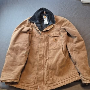 Carhartt Men's Size XL Tan Zip-Up Canvas Cotton Workwear Utility Jacket Preowned - Picture 1 of 23