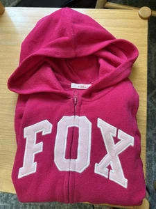 Fox Girl’s Fleece Hoodie With Zipper Pink Size 10 - Picture 1 of 5