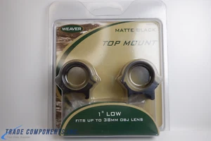 WEAVER TOP MOUNT SCOPE MOUNT 1" LOW FITS UP TO 38MM LENS 49040 - Picture 1 of 2