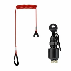 Ignition Switch Key & Lanyard Assembly for OMC Johnson Evinrude Outboard Motor - Picture 1 of 6
