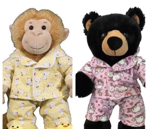 Build-A-Bear Teddy Mountain Lot Duck Pj's & Slippers, Unicorn Rainbow 3 Outfits - Picture 1 of 14