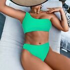 Trendy Women's Sloping Shoulders Two Piece Swimsuit For Summer Pool Party